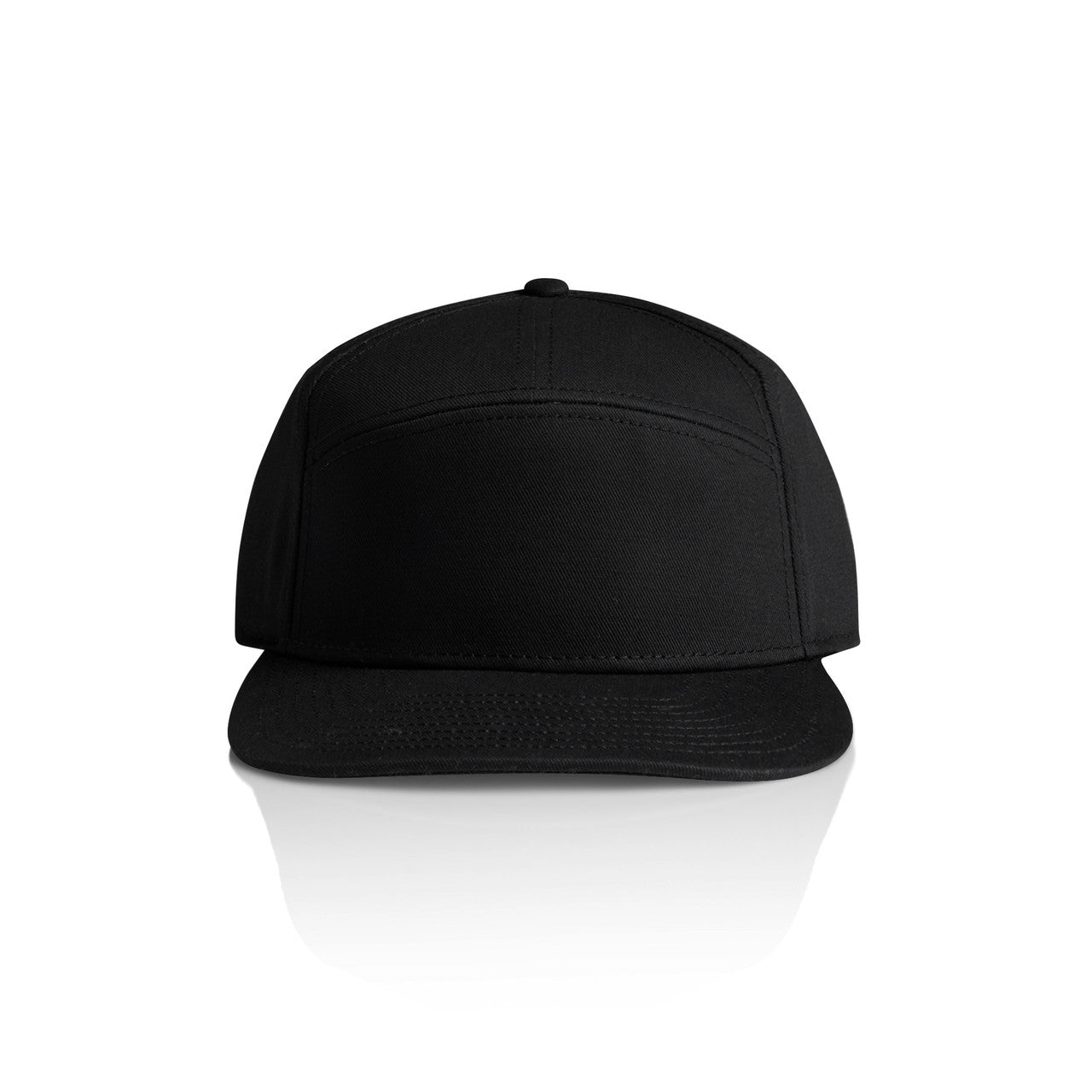 Stock 7-Panel Cap | 1184 - BLACK