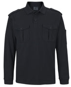 L/S 250 EPAULETTE POLO - BLACK