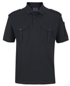S/S 250 EPAULETTE POLO - BLACK