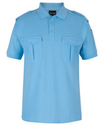 S/S 250 EPAULETTE POLO - LT BLUE