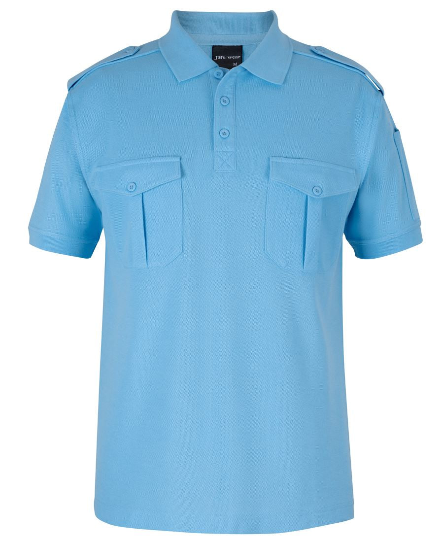 S/S 250 EPAULETTE POLO - LT BLUE