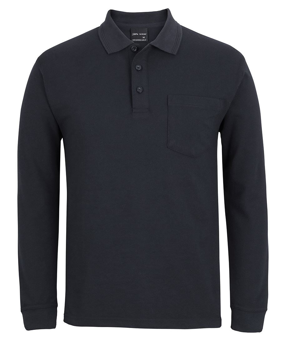 210 L/S POCKET POLO - BLACK