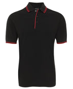 CONTRAST POLO - BLACK/RED