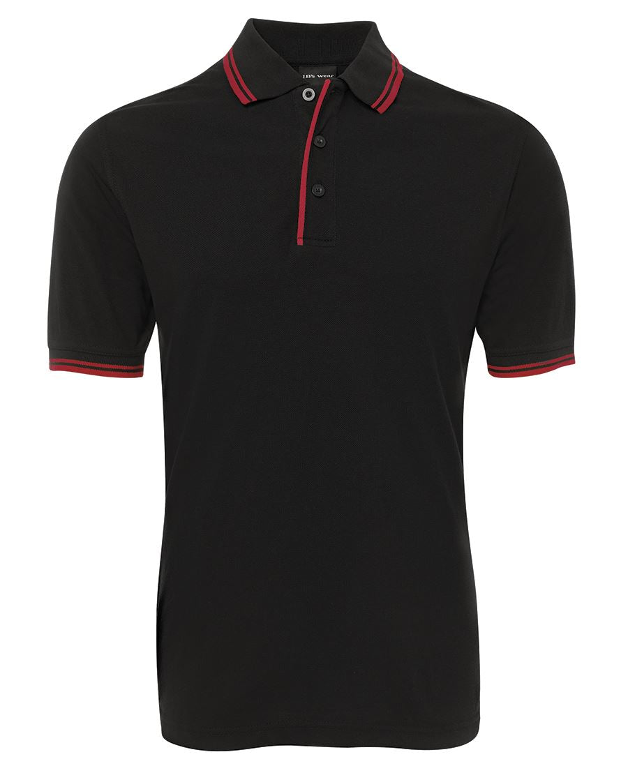CONTRAST POLO - BLACK/RED