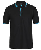 CONTRAST POLO - BLACK/AQUA