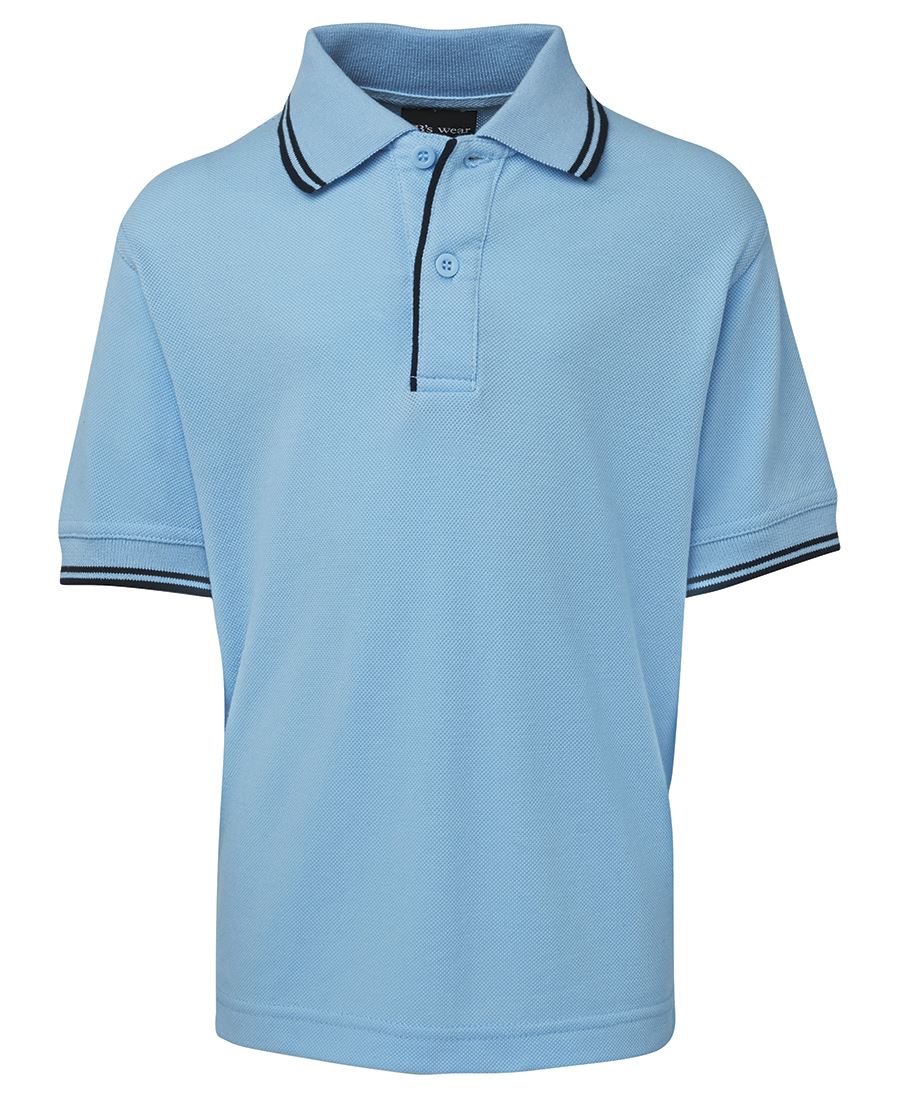 KIDS CONTRAST POLO - LT BLUE/NAVY