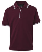 KIDS CONTRAST POLO - MAROON/WHITE
