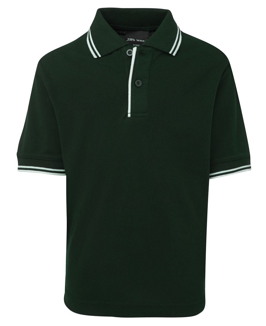 KIDS CONTRAST POLO - BOTTLE/WHITE
