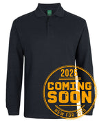 L/S 320G POPCORN COTTON POLO - BLACK