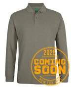 L/S 320G POPCORN COTTON POLO - SLATE