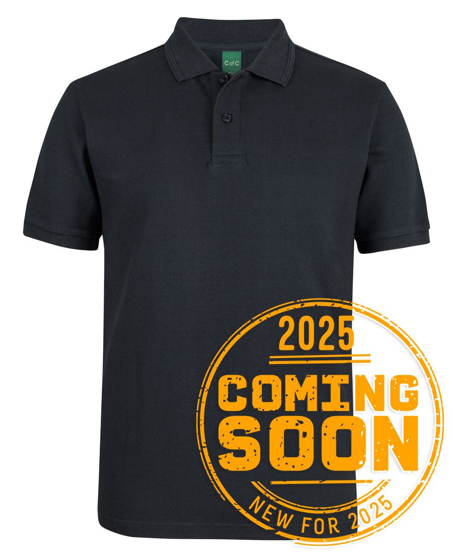 320G POPCORN COTTON POLO - BLACK