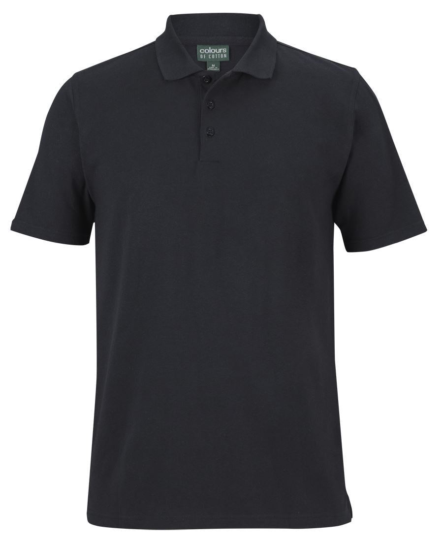 COTTON S/S STRETCH POLO - BLACK