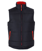 PUFFER CONTRAST VEST - BLACK/RED