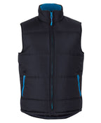 PUFFER CONTRAST VEST - BLACK/AQUA