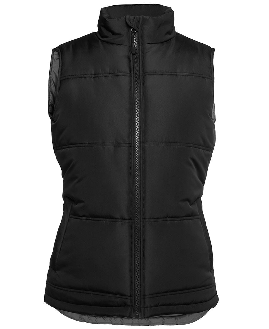 LADIES ADV PUFFER VEST - BLACK/GREY