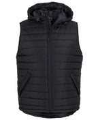 HOODED PUFFER VEST - BLACK