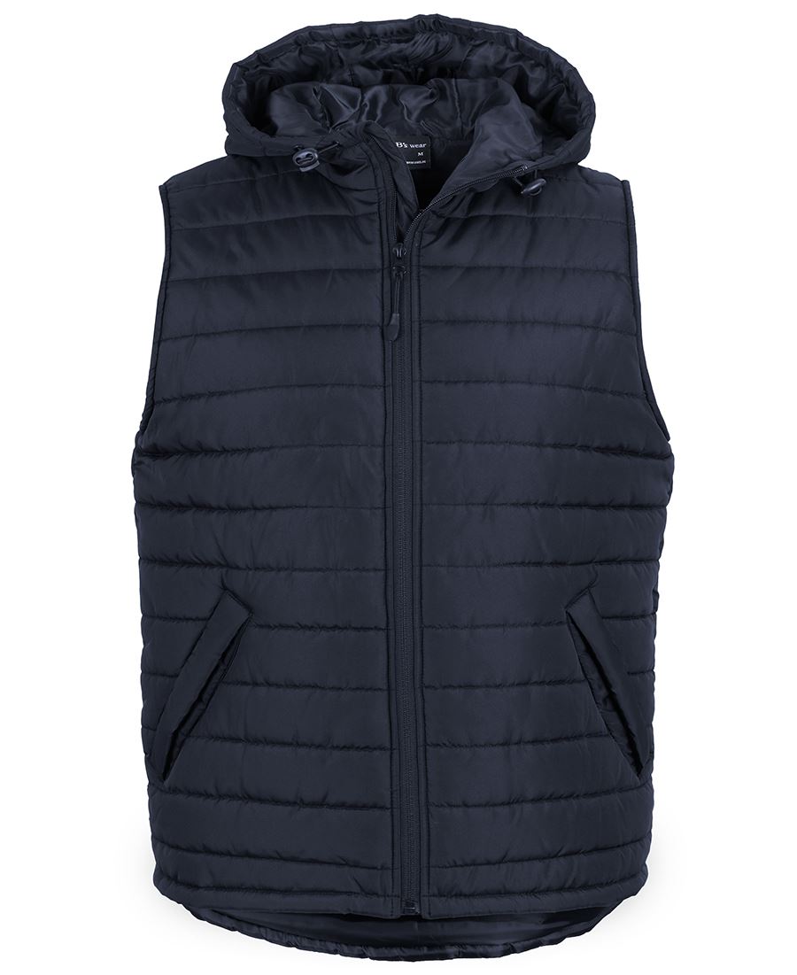 HOODED PUFFER VEST - NAVY
