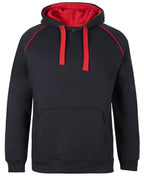 CONTRAST FLEECY HOODIE - BLACK/RED