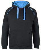 CONTRAST FLEECY HOODIE - BLACK/AQUA