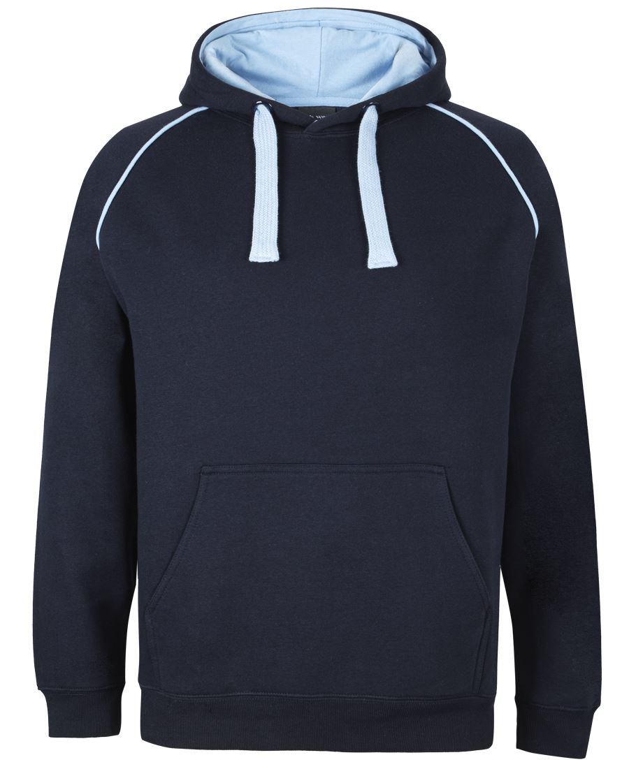 CONTRAST FLEECY HOODIE NAVY/SKY - BLUE