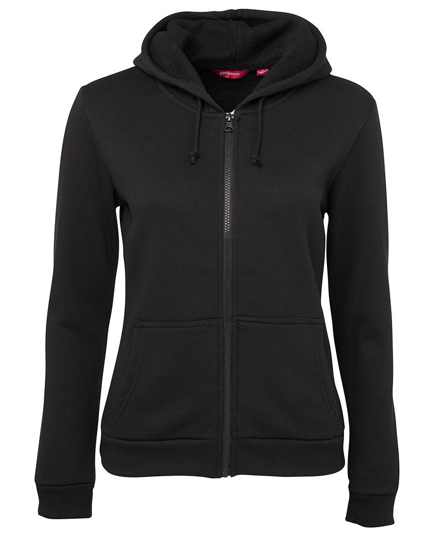 LADIES P/C FULL ZIP HOODIE - BLACK