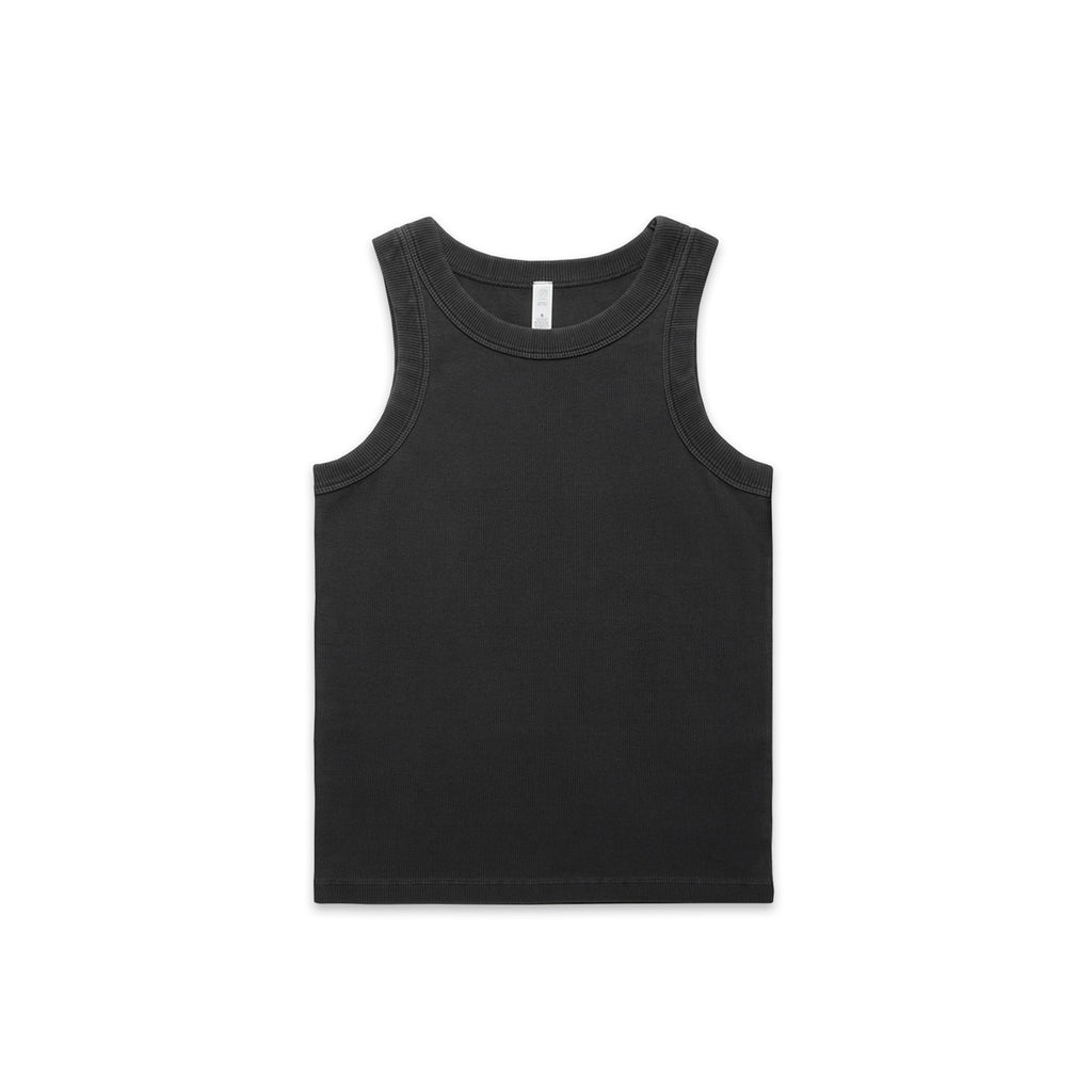 AS Colour Wo's Faded Organic Rib Tank - Faded Black - 2XL