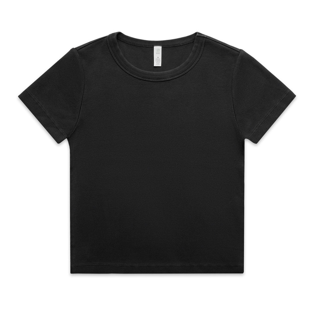 AS Colour Wo's Faded Organic Rib Tee - Faded Black - 2XL