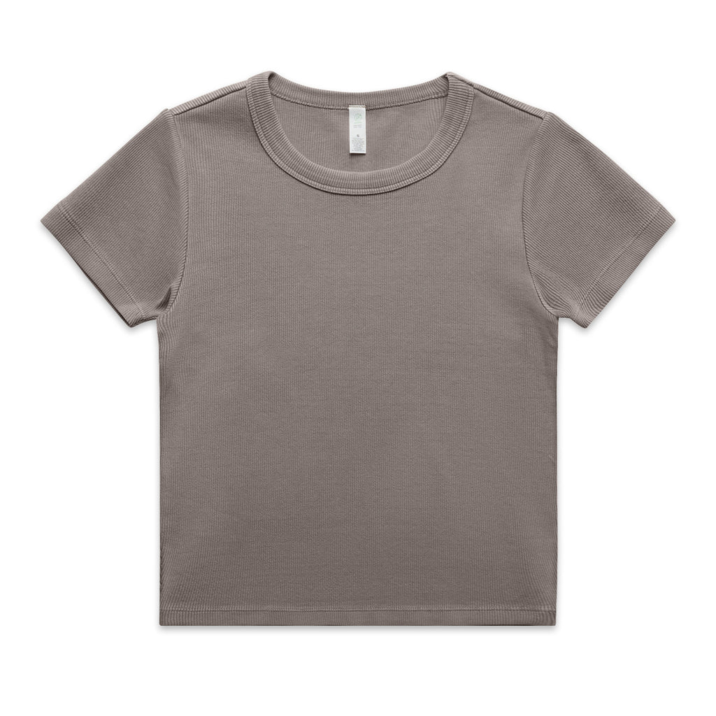 AS Colour Wo's Faded Organic Rib Tee - Faded Grey - 2XL