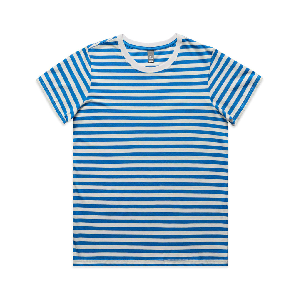 AS Colour Wo's Maple Stripe Tee - Natural/Mid Blue - 2XL