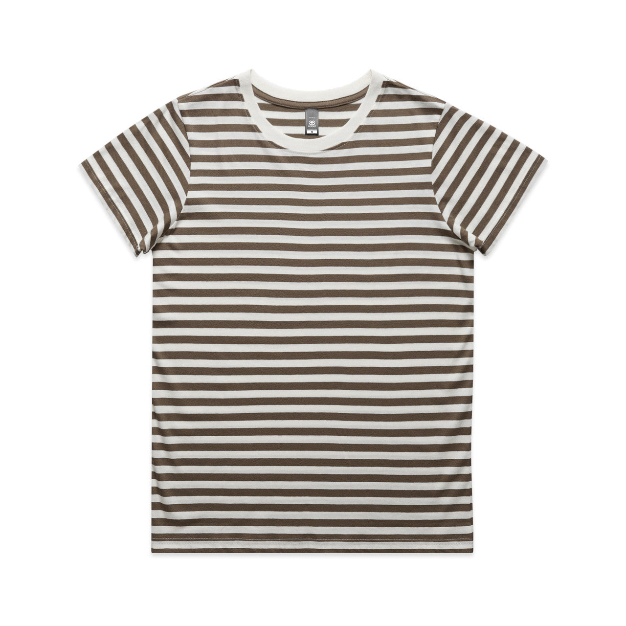 AS Colour Wo's Maple Stripe Tee - Natural/Walnut - 2XL