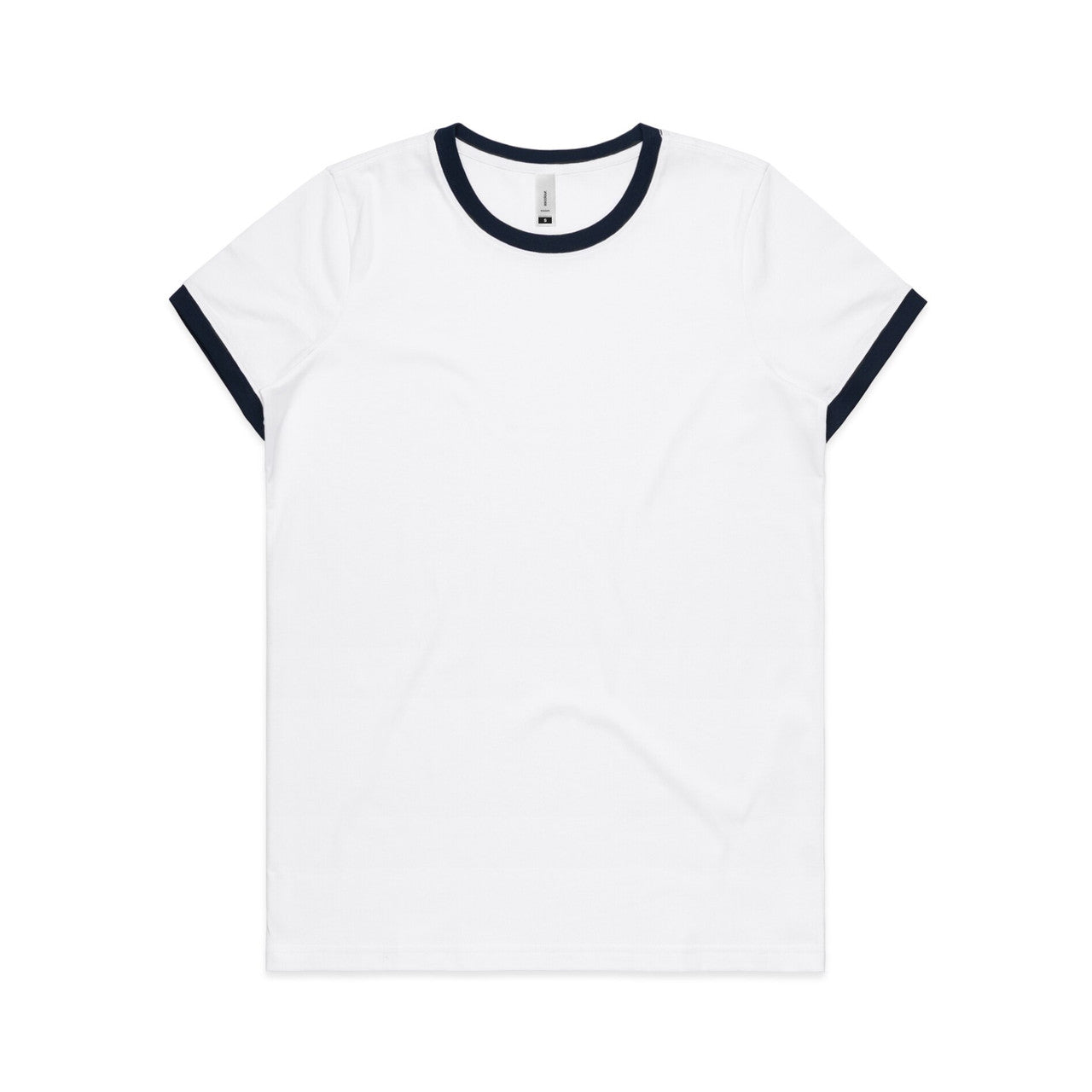 AS Colour Wo's Maple Ringer Tee - White/Navy - XL