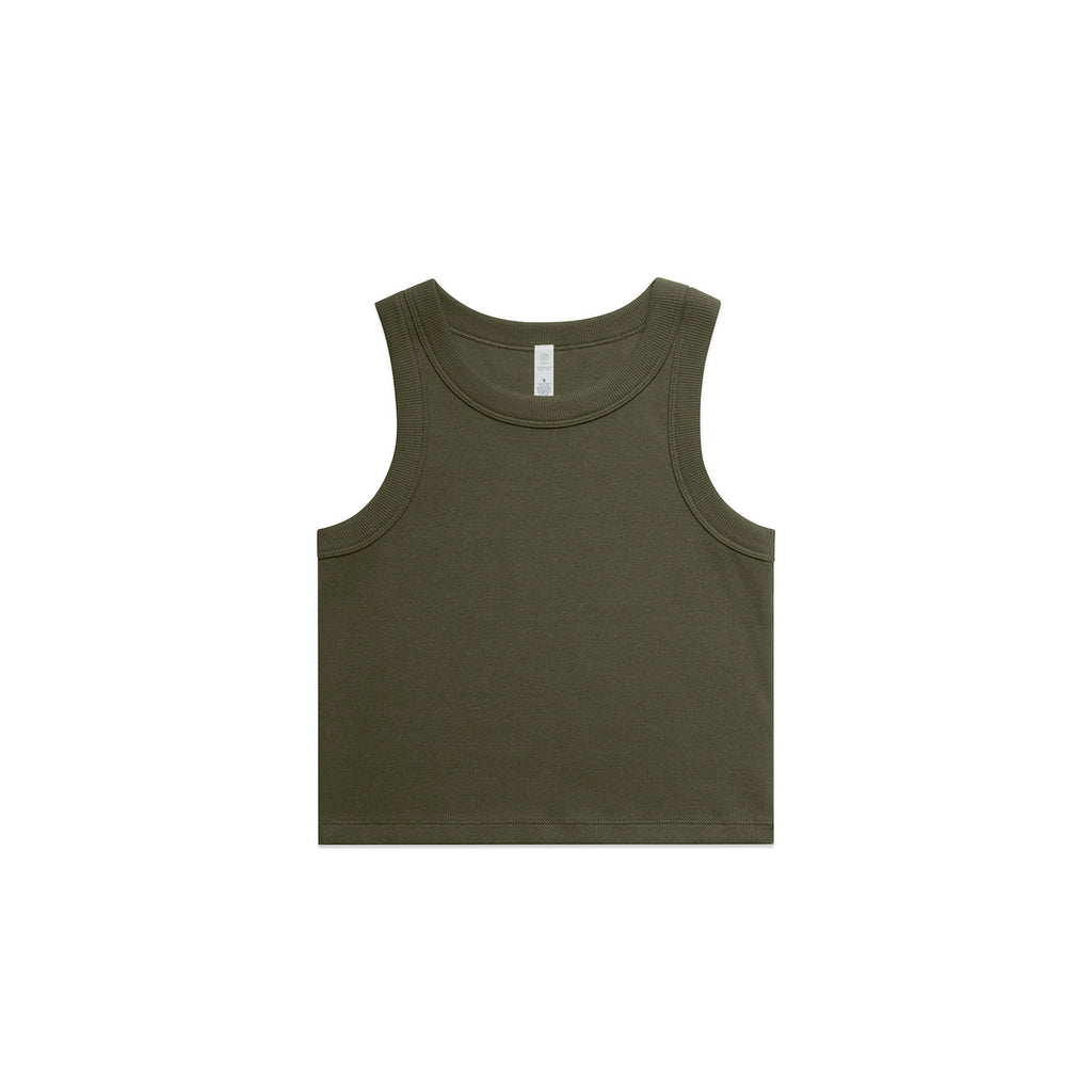 AS Colour Wo's Organic Rib Crop Tank - Army - XL