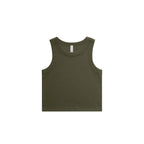 AS Colour Wo's Organic Rib Crop Tank - Army - XL