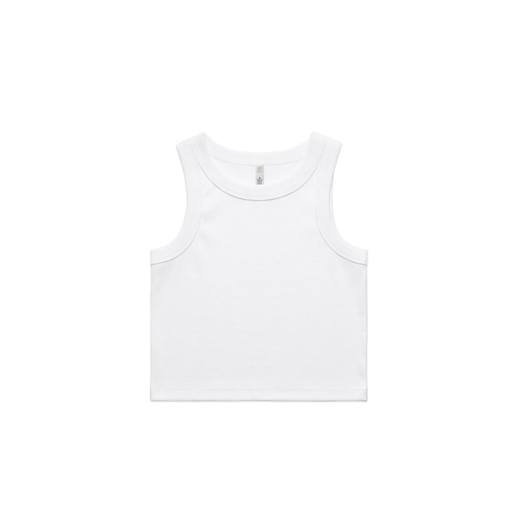 AS Colour Wo's Organic Rib Crop Tank - White - XL