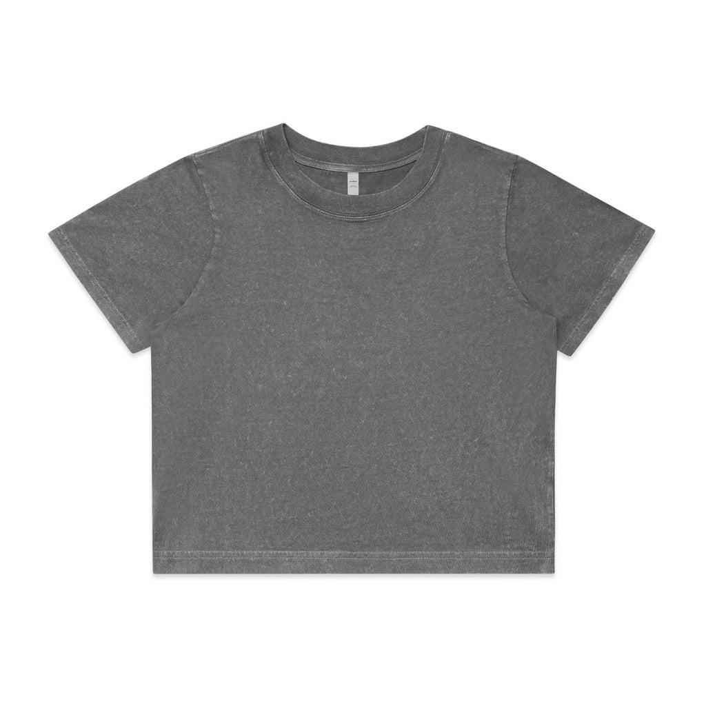 AS Colour Wo's Stone Wash Heavy Crop Tee - Coal Stone - 2XL