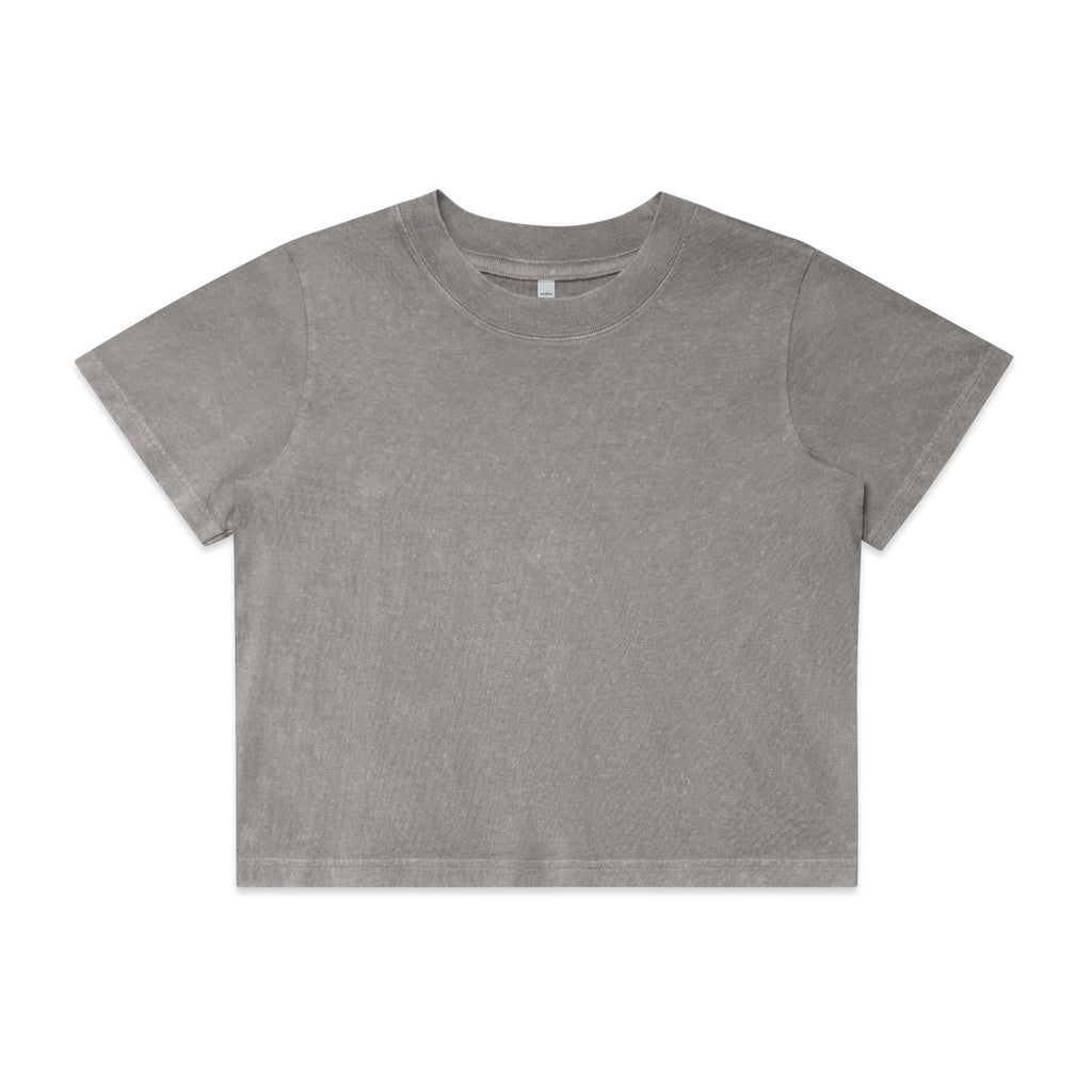 AS Colour Wo's Stone Wash Heavy Crop Tee - Grey Stone - 2XL