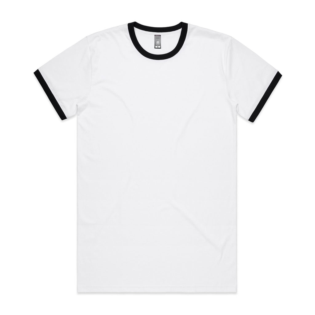 AS Colour Staple Ringer Tee - White/Black - 3XL