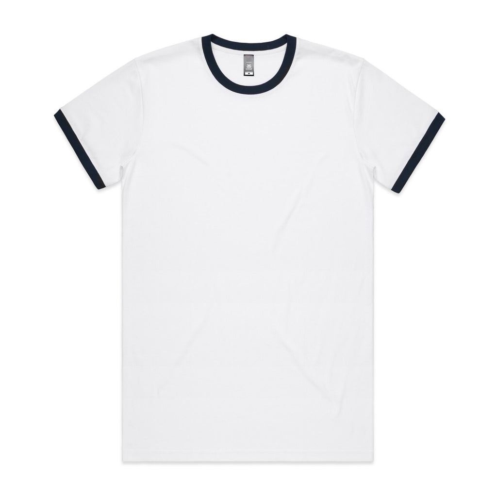 AS Colour Staple Ringer Tee - White/Navy - 3XL
