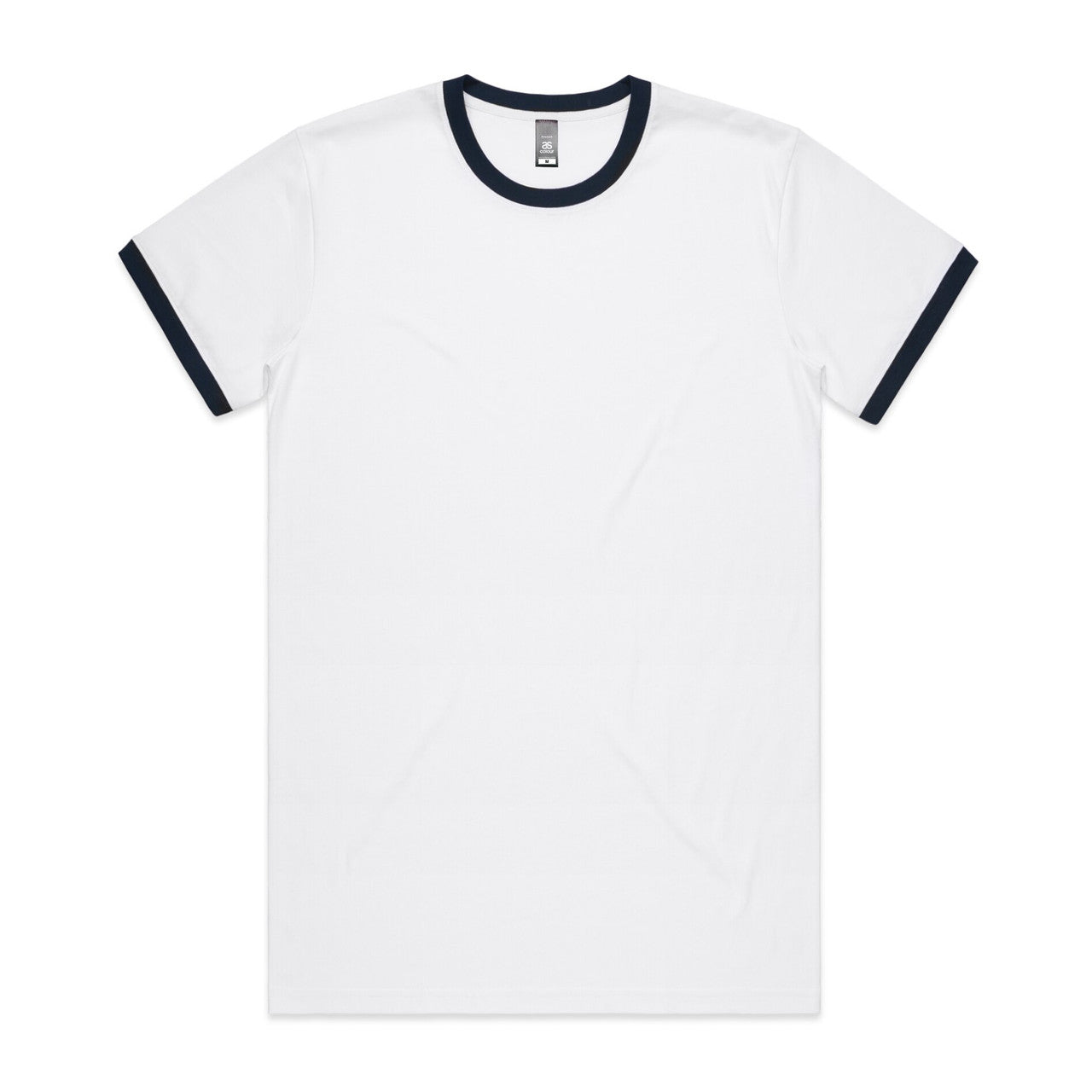 AS Colour Staple Ringer Tee - White/Navy - 3XL