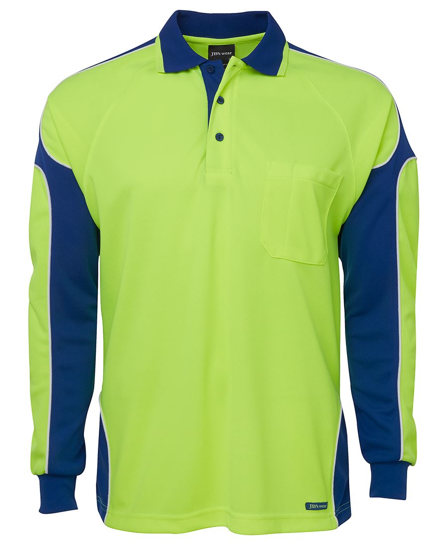 JB's HV 4602.1 L/S ARM PANEL POLO - Lime/Royal