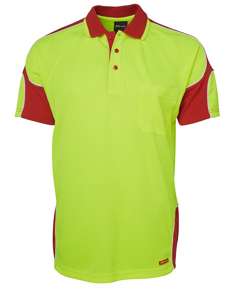 JB's HV 4602.1 S/S ARM PANEL POLO - Lime/Red