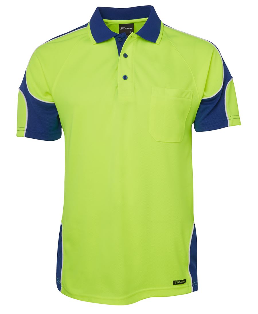 JB's HV 4602.1 S/S ARM PANEL POLO - Lime/Royal