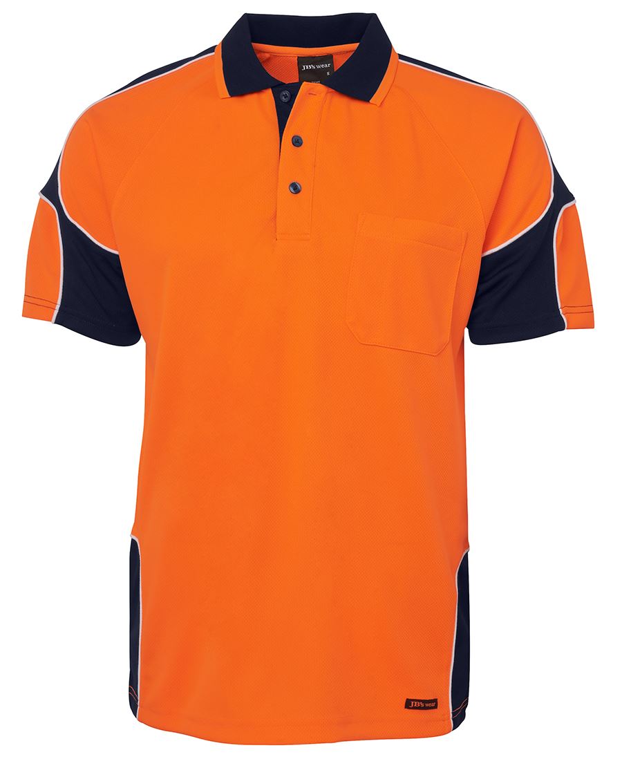 JB's HV 4602.1 S/S ARM PANEL POLO - Orange/Navy