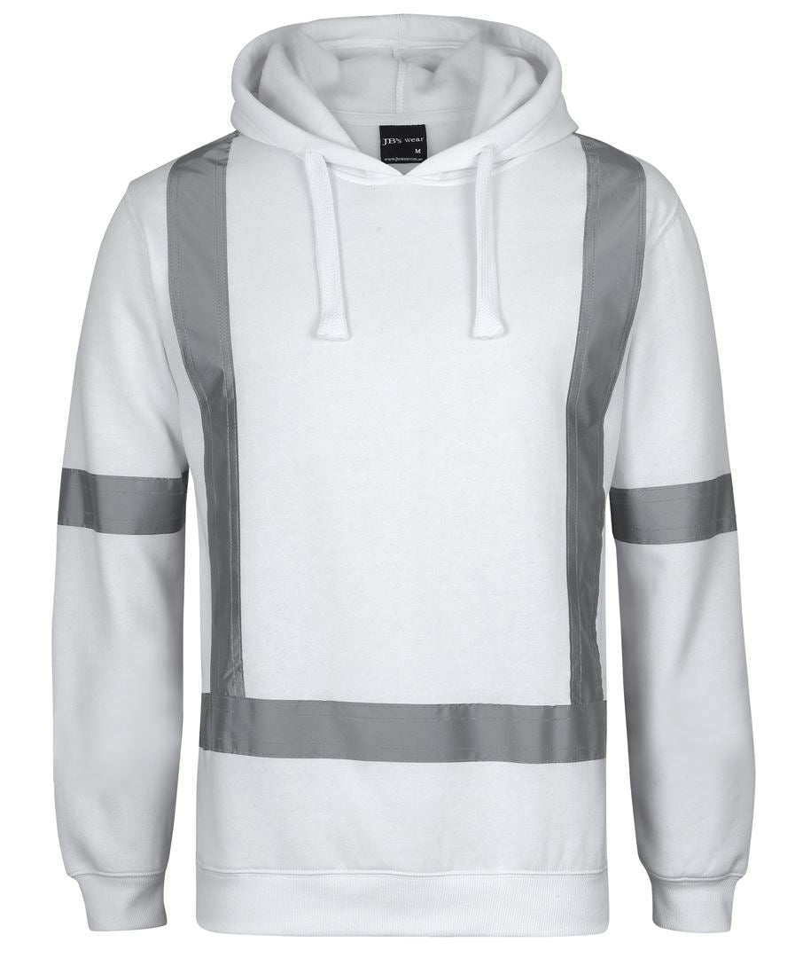 FLEECE HOODIE WITH REFLECTIVE TAPE - WHITE