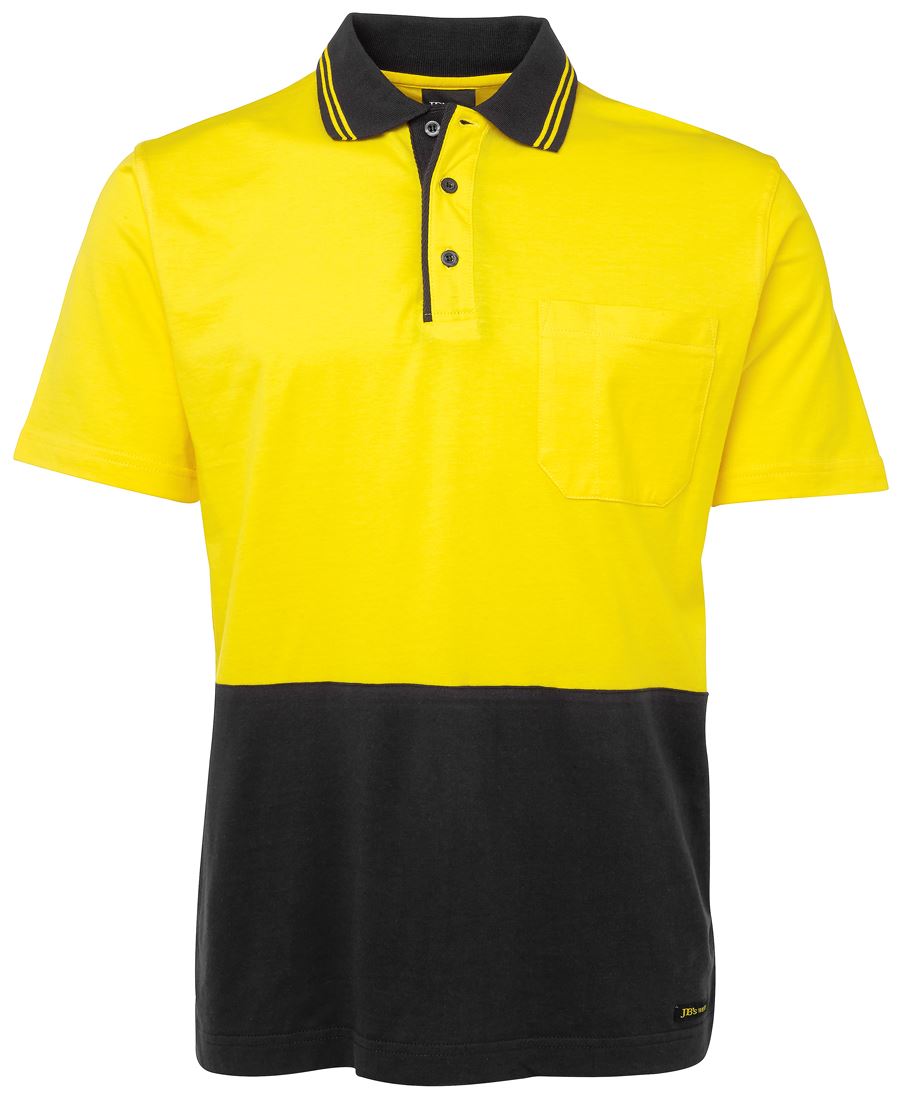 JB's HV S/S COTTON POLO - Yellow/Black