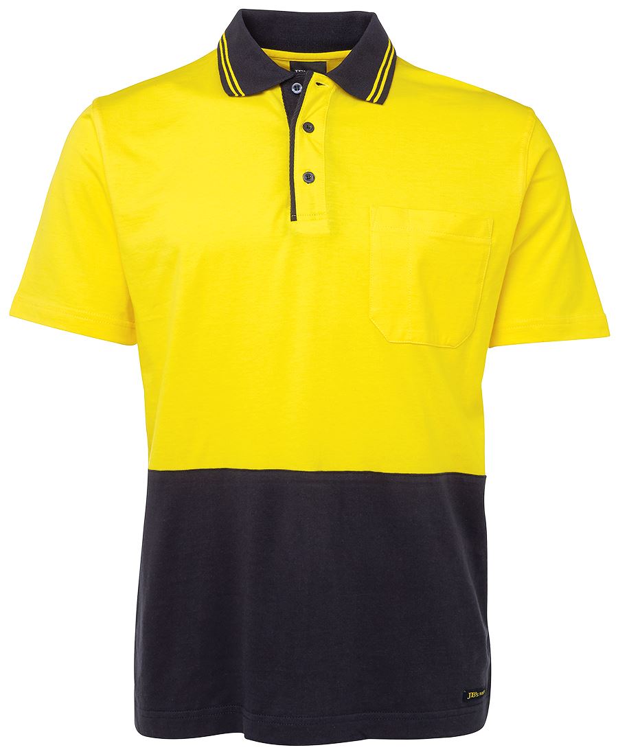 JB's HV S/S COTTON POLO - Yellow/Navy