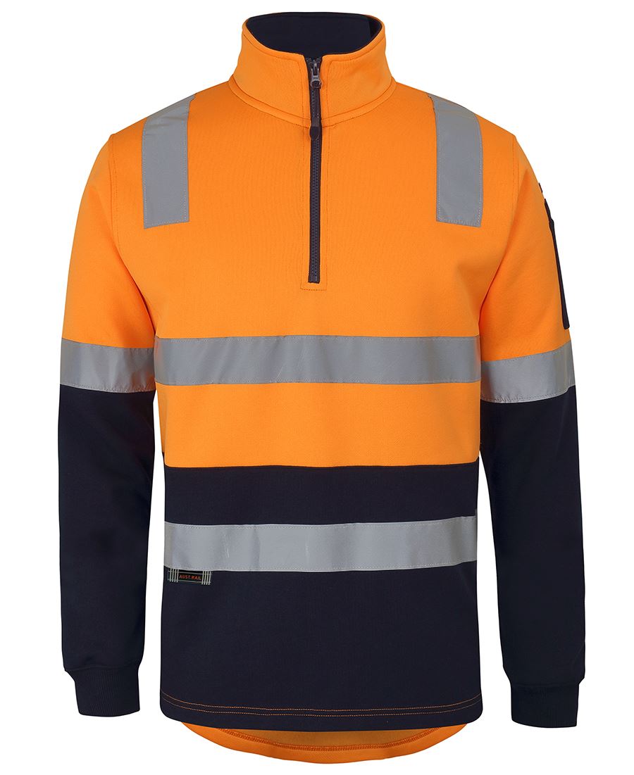 JB's 1/2 ZIP AUST. RAIL (D+N) FLEECE SWEATER - Orange/Navy
