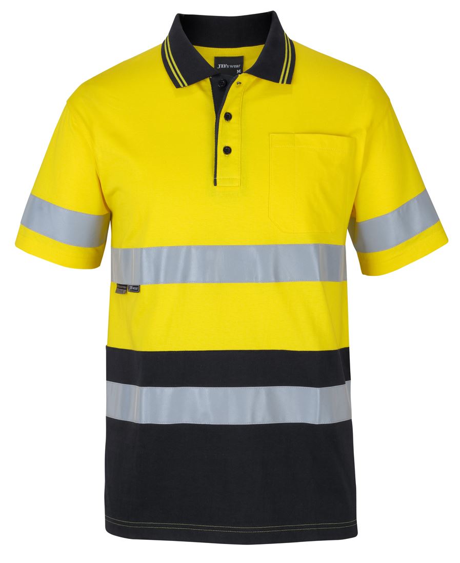 JB's HV (D+N) S/S COTTON POLO - Yellow/Black