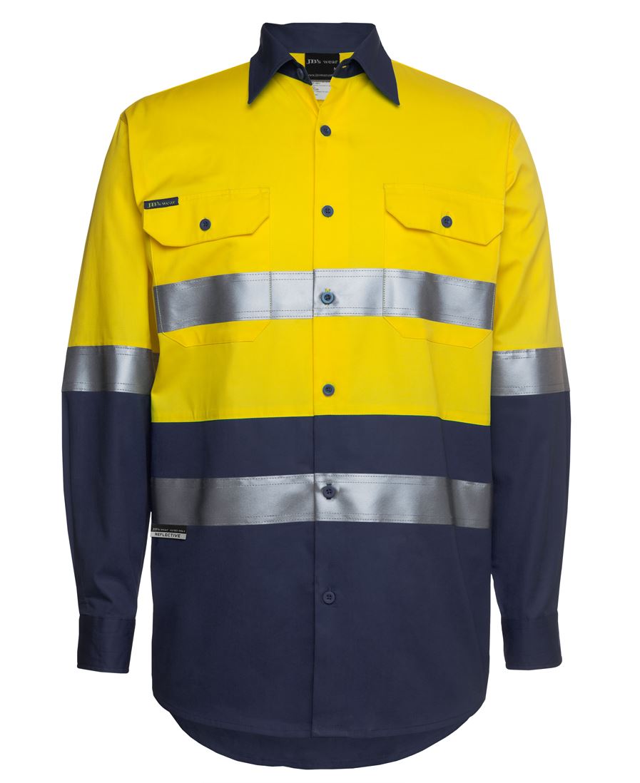 JB's HV (D+N) L/S 150G W/SHIRT - Yellow/Navy