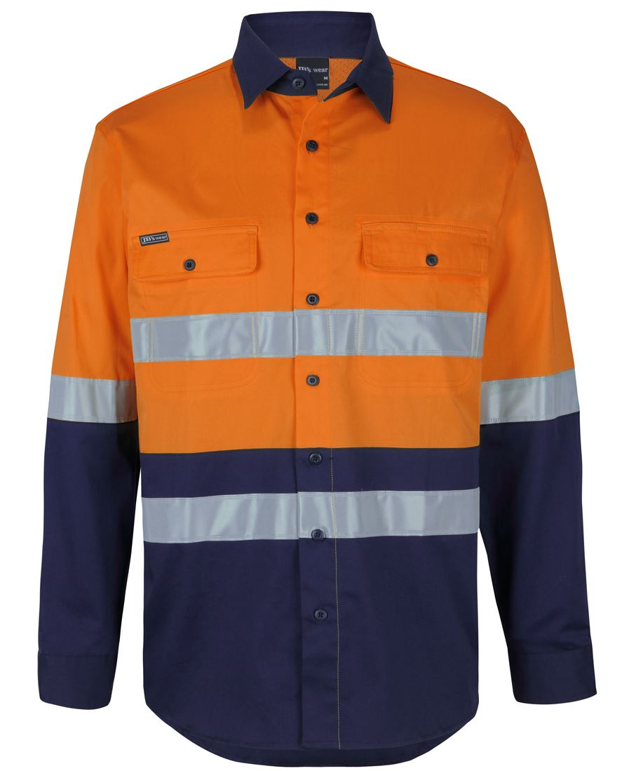 JB's HV D+N L/S STRETCH W/SHIRT WITH TAPE - Orange/Navy